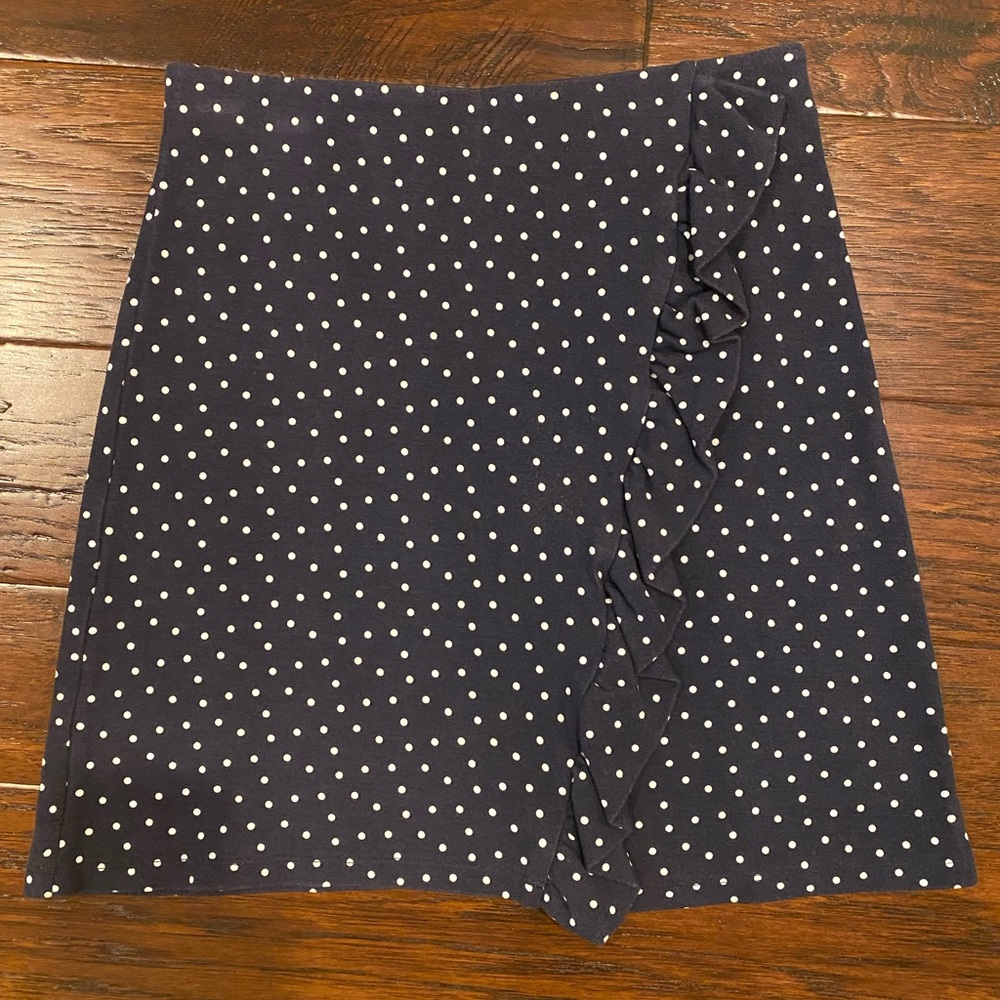 Loft ruffle polka dot skirt